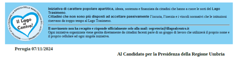 Patto elettorale per il Trasimeno – Firma Rizzo