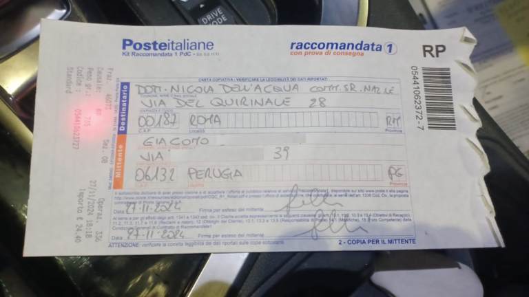 Petizione popolare – Spedizione effettuata